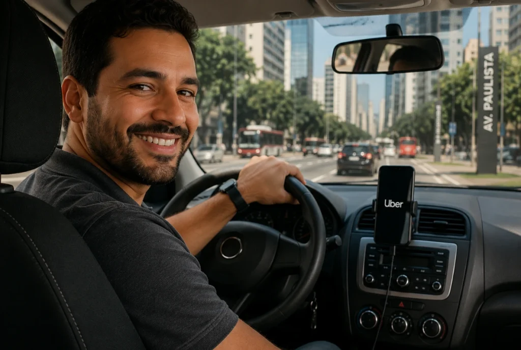seguradoras que aceitam Uber e 99 - motorista de aplicativo dirigindo em São Paulo - uber na zona norte - DLX Corretora de Seguros